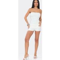EGO Women's Sleeveless Bandeau Bandage Longline Top in Cream | Size: 10