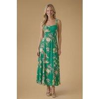 Oasis Women's Bustier Printed Viscose Midaxi Dress | Size: 8