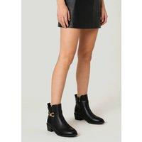 MODISHION Women's British Style Pointed Toe Chunky Heel Ankle Boots Booties in Black | Size: 5