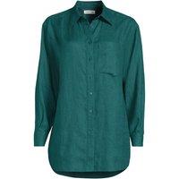 Lands' End Women's Premium Pure Linen Oversized Shirt in Blue | Size: Small