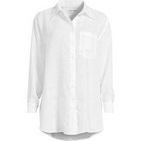 Lands' End Women's Premium Pure Linen Oversized Shirt in White | Size: Large