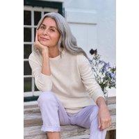WoolOvers Women's Cashmere & Merino Crew Neck Jumper Womens in Cream | Size: 2XL