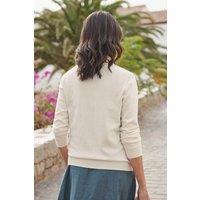 WoolOvers Women's Cashmere & Merino Classic V Neck Cardigan in Cream | Size: Medium