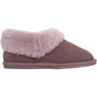 SNUGRUGS Women's Sheepskin Boot Slippers with Thick Sheepskin Cuff & Rubber Sole in Taupe | Size: 7