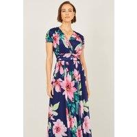 Yumi Women's Floral Mesh Dress in Navy | Size: 8