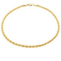 Raina Jewels Women's 22ct Gold Rope Chain Bracelet Lightweight 7 Inches 2.2 mm in Yellow