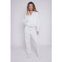 STYLEWISE Women's Fleece Zipper - Oversized Bomber Style - Co-ord Set in Grey | Size: Medium/Large
