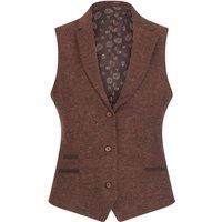 TruClothing Women's Tweed Waistcoat Herringbone 1920's in Camel | Size: 14