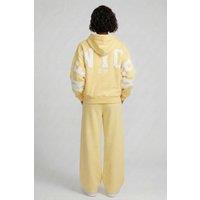 STYLEWISE Women's 2 Piece Printed Hoodie & Jogger Fleece Set in Yellow | Size: XS