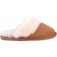 ABSOLUTE FOOTWEAR Women's Womens Easy Slip On Open Back Genuine Sheepskin Mule Slipper in Tan | Size: 3