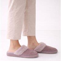 ABSOLUTE FOOTWEAR Women's Womens Easy Slip On Open Back Genuine Sheepskin Mule Slipper in Dark Grey | Size: 6