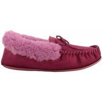 ABSOLUTE FOOTWEAR Women's Womens Wool Lined Suede Moccasin with Wool Cuff & Hard Sole in Wine | Size: 6