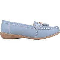 ABSOLUTE FOOTWEAR Women's Slip On Casual Leather Loafer / Deck / Boat Shoes / Sandals in Baby Blue | Size: 7