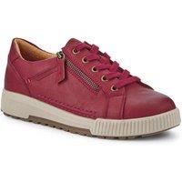 Pavers Women's Wide Fit Zip & Lace Trainers in Red | Size: 7