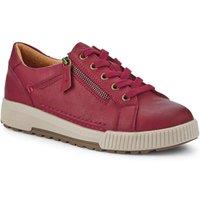 Pavers Women's Wide Fit Zip & Lace Trainers in Red | Size: 8