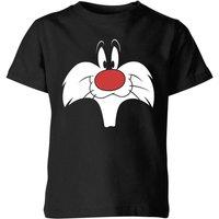 Looney Tunes Sylvester Big Face Kids T-Shirt - Black | Size: YXS