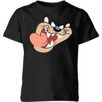 Looney Tunes Tasmanian Devil Face Kids T-Shirt - Black | Size: YL