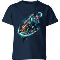 DC Comics Aquaman Fight for Justice Kids T-Shirt - Navy | Size: YL