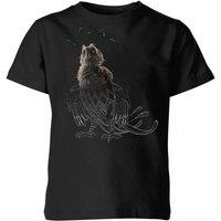 FANTASTIC BEASTS Tribal Augurey Kids T-Shirt - Black | Size: YXL