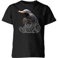 FANTASTIC BEASTS Tribal Niffler Kids T-Shirt - Black | Size: YS