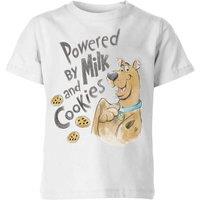 Scooby Doo Powered By Milk & Cookies Kids T-Shirt - White | Size: YXL