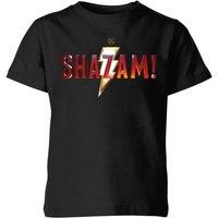 DC Comics Shazam Logo Kids T-Shirt - Black | Size: YM