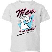 Cartoon Network Spin-Off Johnny Bravo Man I'm Pretty Kids T-Shirt - Grey | Size: YXS