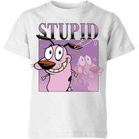 Cartoon Network Spin-Off Courage The Cowardly Dog 90s Photoshoot Kids T-Shirt - White | Size: YS