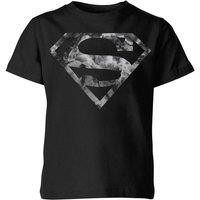 DC Comics DC Originals Marble Superman Logo Kids T-Shirt - Black | Size: YS