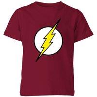 Zavvi Justice League Flash Logo Kids T-Shirt - Burgundy | Size: YS