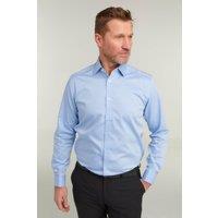 Double TWO Men's Blue Non-Iron Pure Cotton Twill Shirt - Double Cuff | Size: 18.5 in