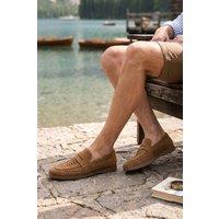 Silver Street London Men's Perth Leather Woven Loafers in Tan | Size: 9