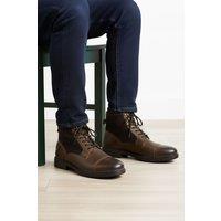 Silver Street London Men's Greyfriars Premium Leather Lace Up Boots in Brown | Size: 10