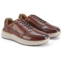 Silver Street London Men's Edgware Casual Lace Up Leather Trainers in Brown | Size: 10