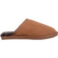 SNUGRUGS Men's Genuine Sheepskin Open Back Mule Slipper with Ridged Sole in Tan | Size: 9