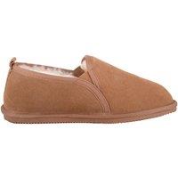 ABSOLUTE FOOTWEAR Men's Mens Sheepskin Lined Suede Slipper with Elasticated Twin Gusset in Tan | Size: 11
