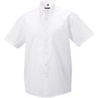 Russell Collection Men's Ultimate Non-Iron Short-Sleeved Shirt in White | Size: 18.5 in