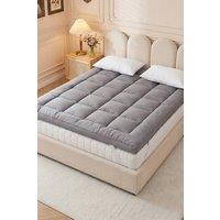 Garden Sanctuary Comfortable Quilted Mattress Topper in Grey
