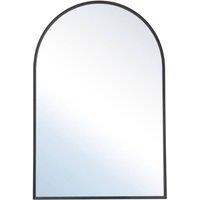Garden Sanctuary Arched Wall Mirror in Black Aluminum Alloy Frame