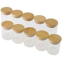 Garden Sanctuary Glass Storage Jar Set with Bamboo Lids in Clear