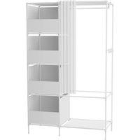 Garden Sanctuary Portable Metal Closet Bedroom Cabinet in White