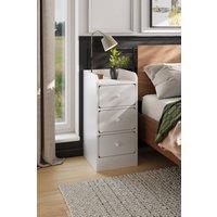 Garden Sanctuary Modern 3-Drawer Bedside Table in White