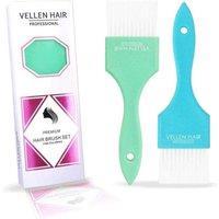 Vellen Premium Hair Brush Set For Colouring - 2 Pack - Green/Blue