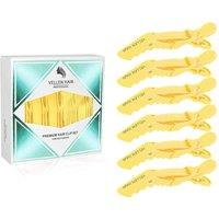 Vellen Alligator Clips Hair Slides - Yellow 6 Pack