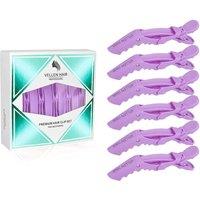 Vellen Alligator Clips Hair Slides - Purple 6 Pack