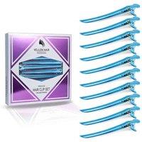 Vellen Super Sectioning Clips Hair Slides - Aqua Blue 10 Pack