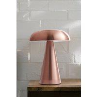 H&O Direct Mushroom Shape Rechargeable Dimmable Table Lamp Night Light in Rose Gold
