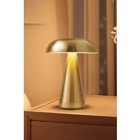 H&O Direct Mushroom Shape Rechargeable Dimmable Table Lamp Night Light in Gold