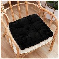 Living and Home Garden Armchair Cotton-Linen Cushion Chair Pad with Handle in Black