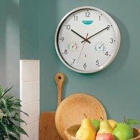 Bergstrom Aluminium Wall Clock with Temperature & Humidity Display, 30cm